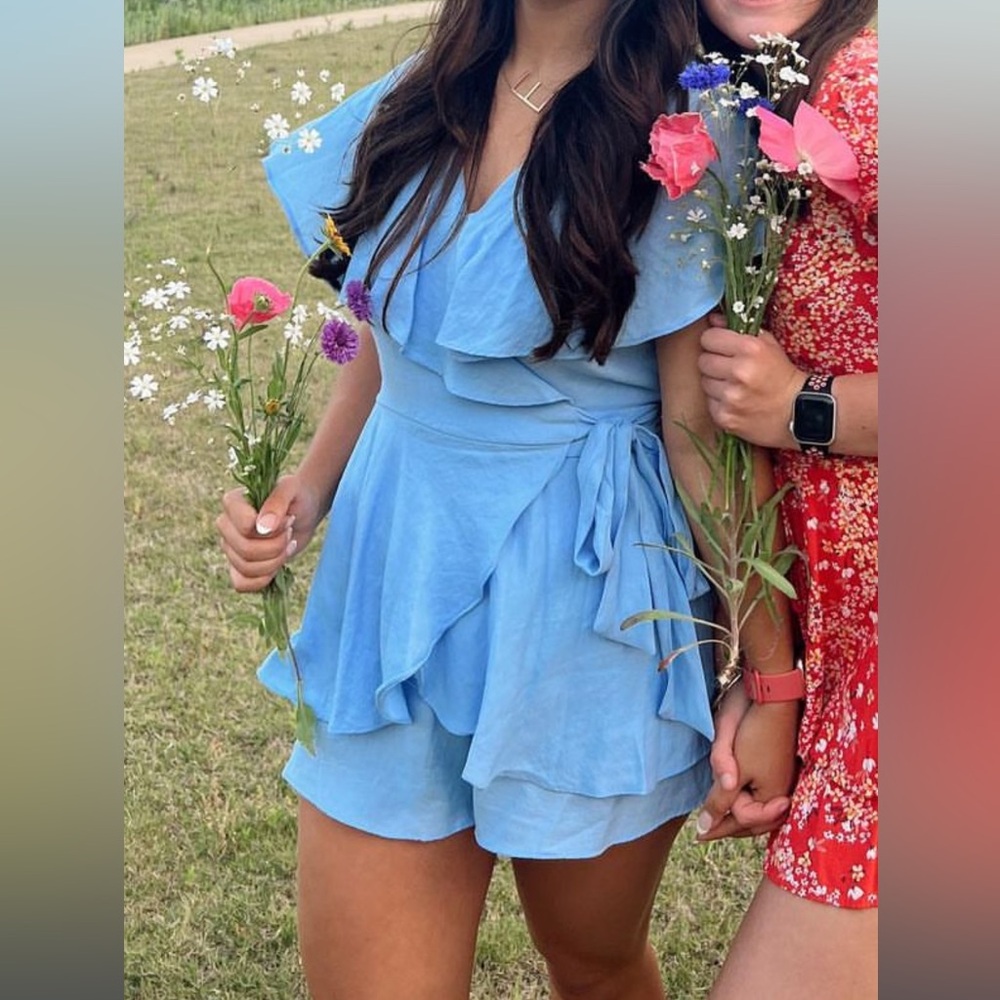 DO+BE light blue romper from Lily Rain boutique